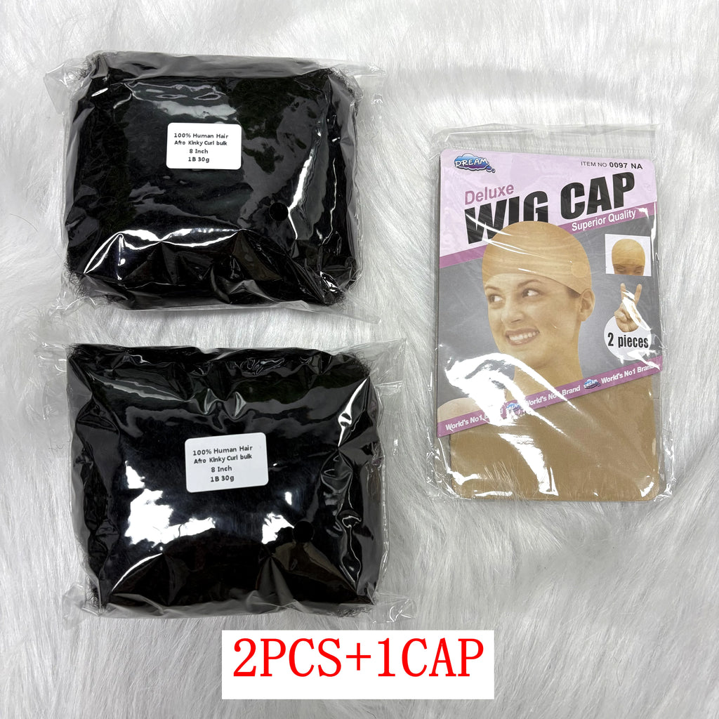 Tight Afro Kinky Bulk Human Hair for Dreadlock Extensions 100% Human Hair 30G/1 Pack 8 Inch Natural Repair Extensions for Braids