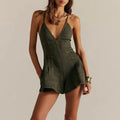 Backless Lace Up Romper