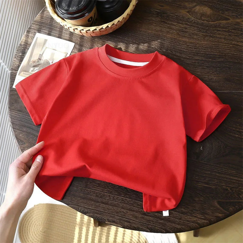 Solid Cotton Casual Short Sleeve Tee