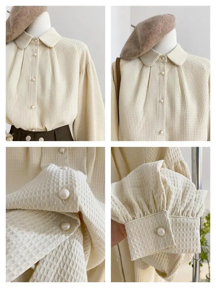 Waffle Lantern Sleeve Shirt