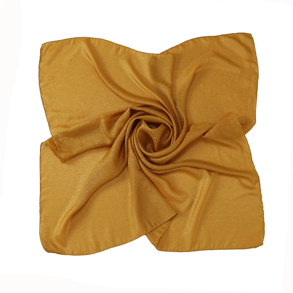 New Muslim Chiffon Square Hijab Premium Rhinestone Scarf Malaysia Shawl Plain Muslim Wraps Soft Turban Headband Shawl Supplier