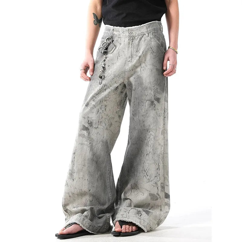 Acid Wash Wide Leg Pants