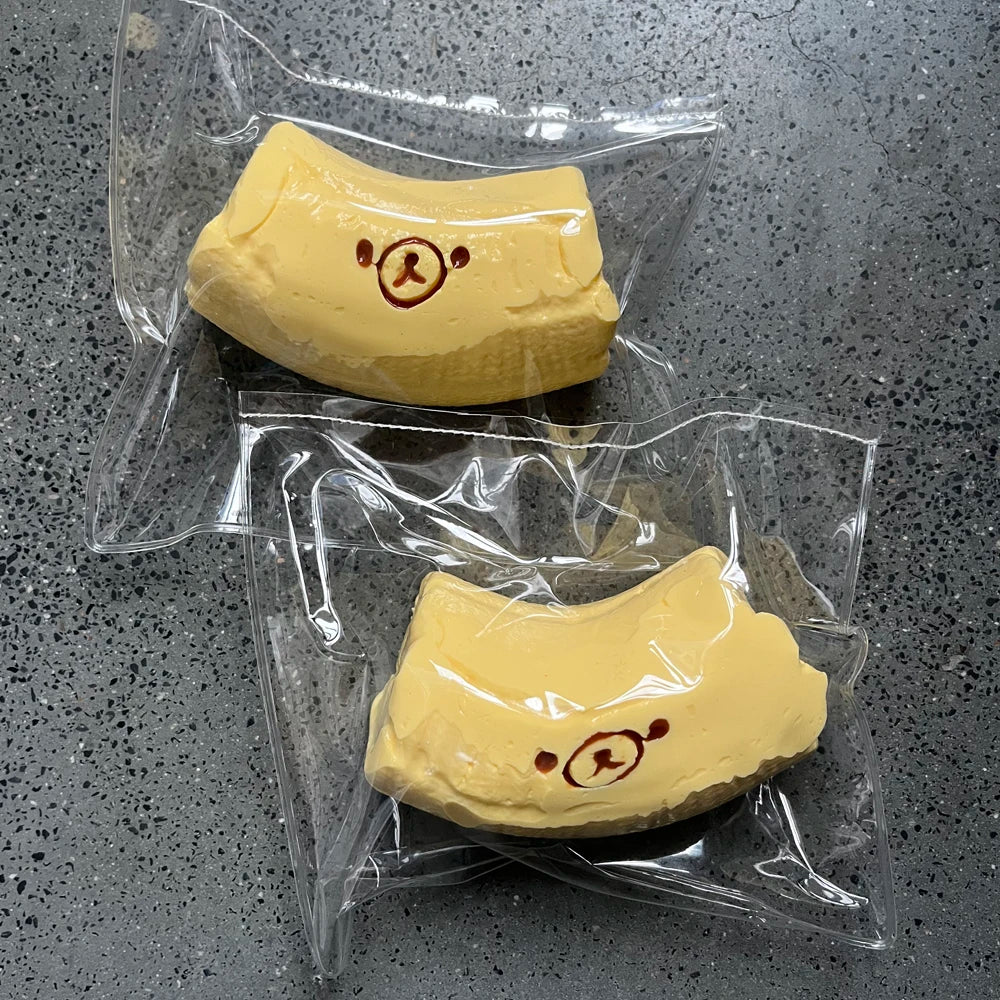 Cute Rilakkuma Cartoon Face Mushroom Squishies Elastic Hand Squeeze Toy Realistic Food Model Anxiety Relief Collectible Ornament