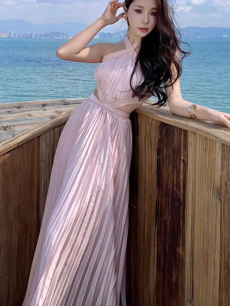 Pleated Long Dress