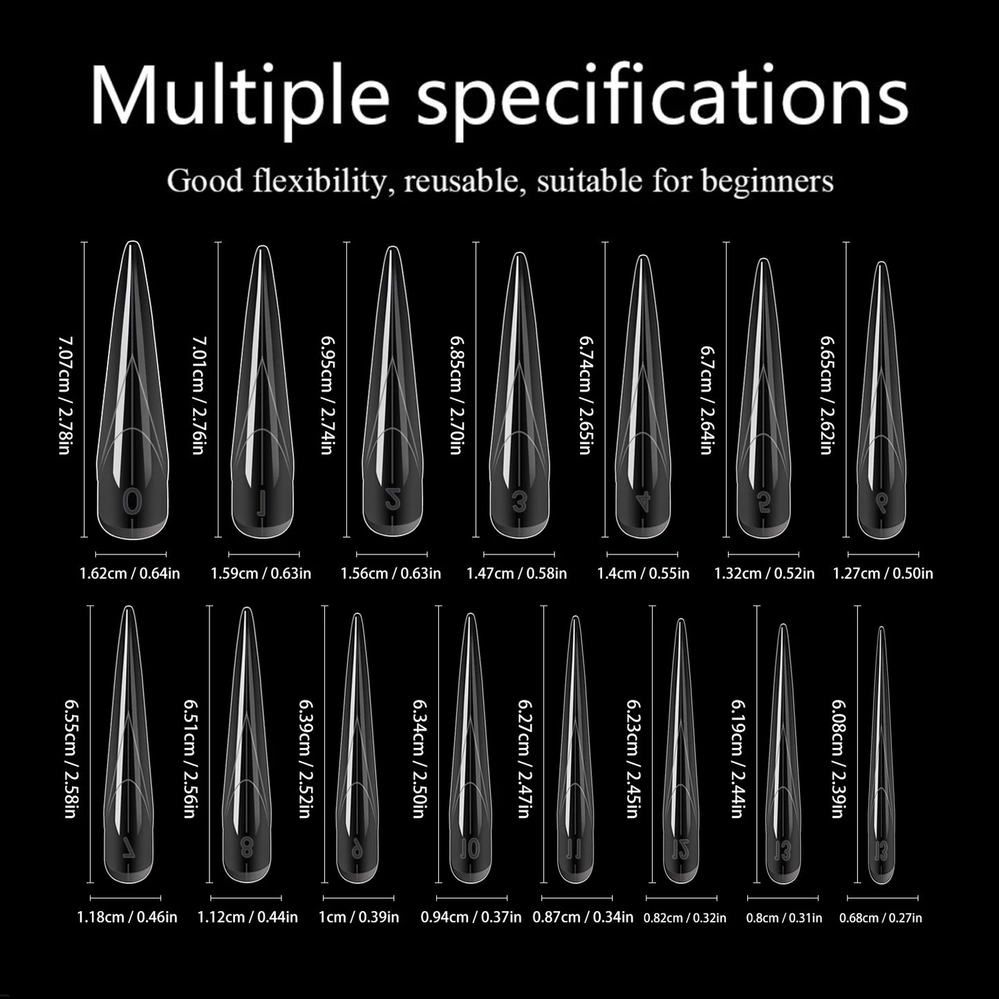 140/150pcs Extra-Long Butterfly Wing Nail Dual Forms Acrylic False Nail Tips Quick Building UV Gel Mold Nail Extension Top Forms