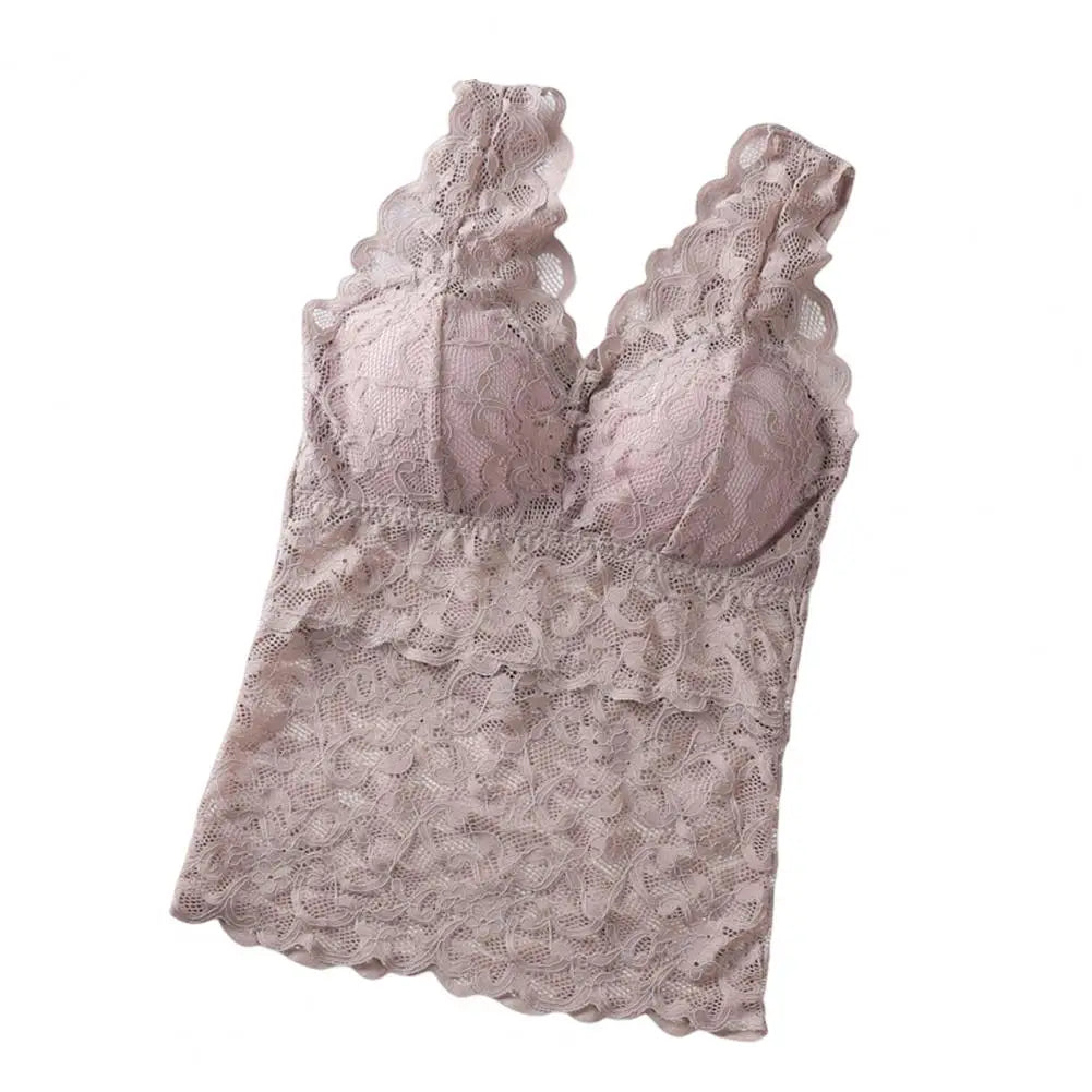 Floral Lace Camisole with Built-in Bra