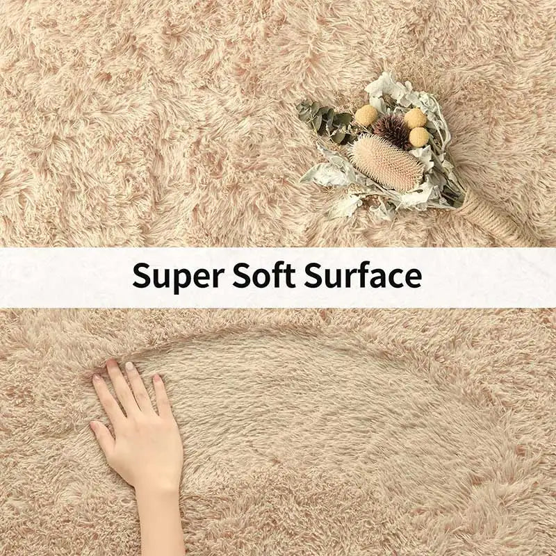 Shag Living Room Silk Wool Carpet