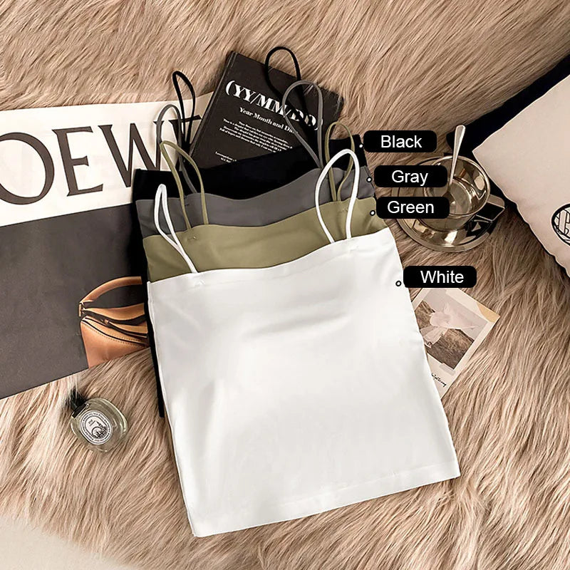 2PCS/Lot Ice Silk Back Camisole Top