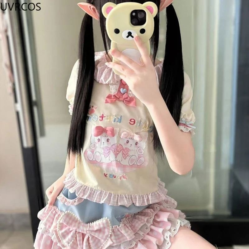 Layered Ruffle Mini Skirt Set