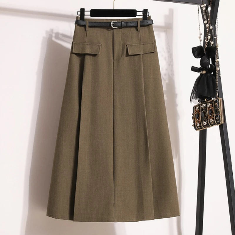 Solid Simple Casual Chic Skirt