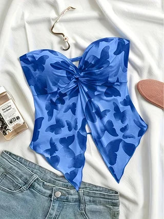 Floral Print Tube Top