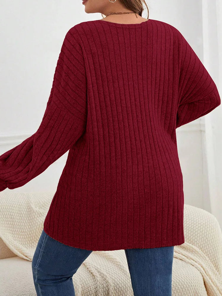 GIBSIE Solid Color Loose Cardigan