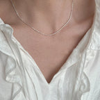 925 Sterling Silver Necklace With Simple Geometric Beads