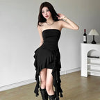 Irregular 3D Roses Ruffle Slim Top