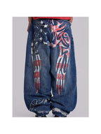 Tribal Print Baggy Jeans