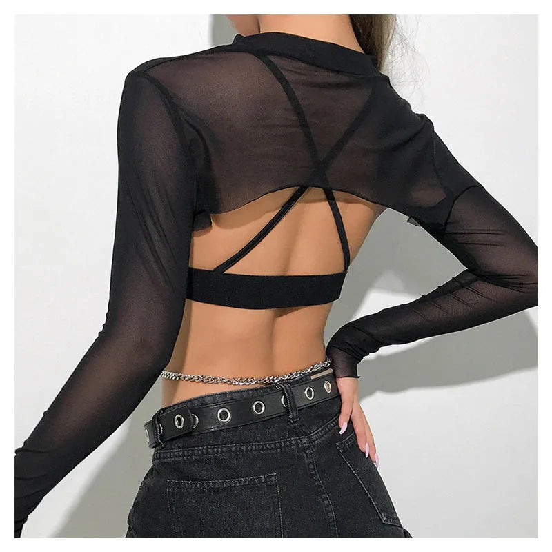 Mesh Sleeve T-Shirt