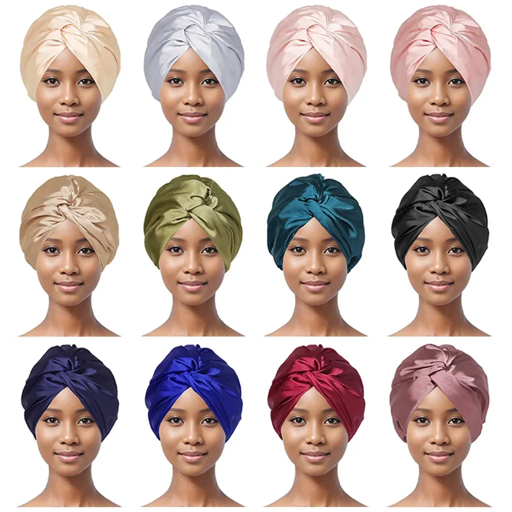 Double Layer Satin Turban Bonnet