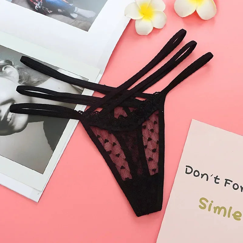 Sexy Lace Thong G-Strings Female Women's Panties Seamless Low Waist Underwear Panty Bowknot Briefs Lingerie for Ladies Underpant