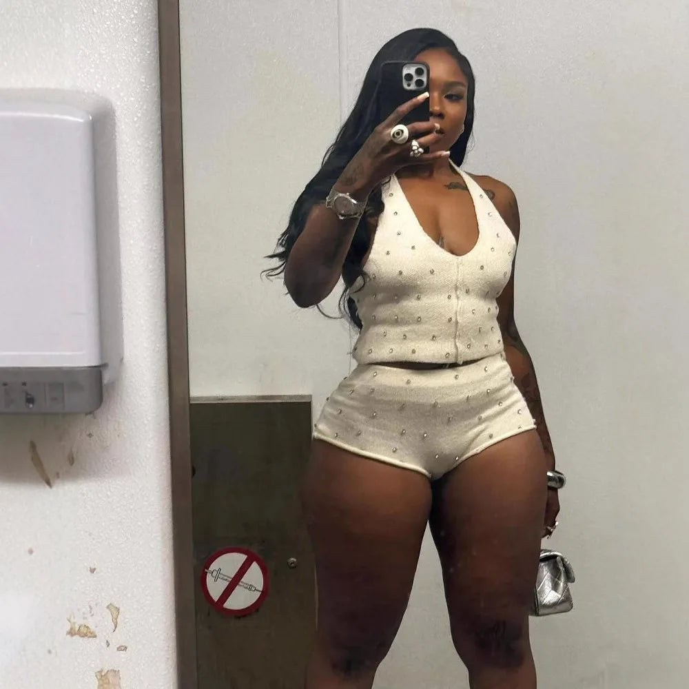 Rhinestone Patchwork 2 Piece Set