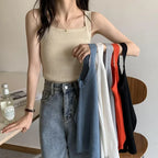 Ribbed Square-Neck Tank Top