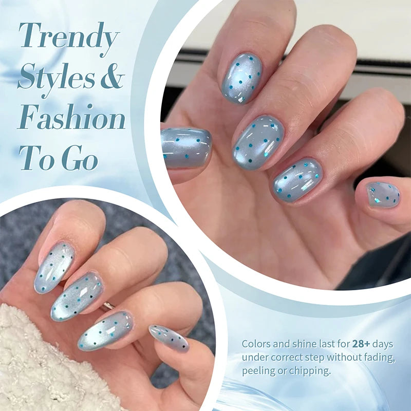 BORN PRETTY 10ml Blue Color Jelly Water Cat Magnetic Gel Ultra Shine Semi Permanent Soak Off UV Gel Nail Art Varnish