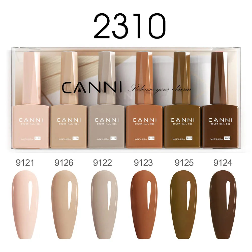 CANNI Nail Gel Polish Set Upgraded HEMA FREE Summer Nails Smooth Texture Ultra Gloss Top Coat Pigmented Gel Soak off UV LED Gel