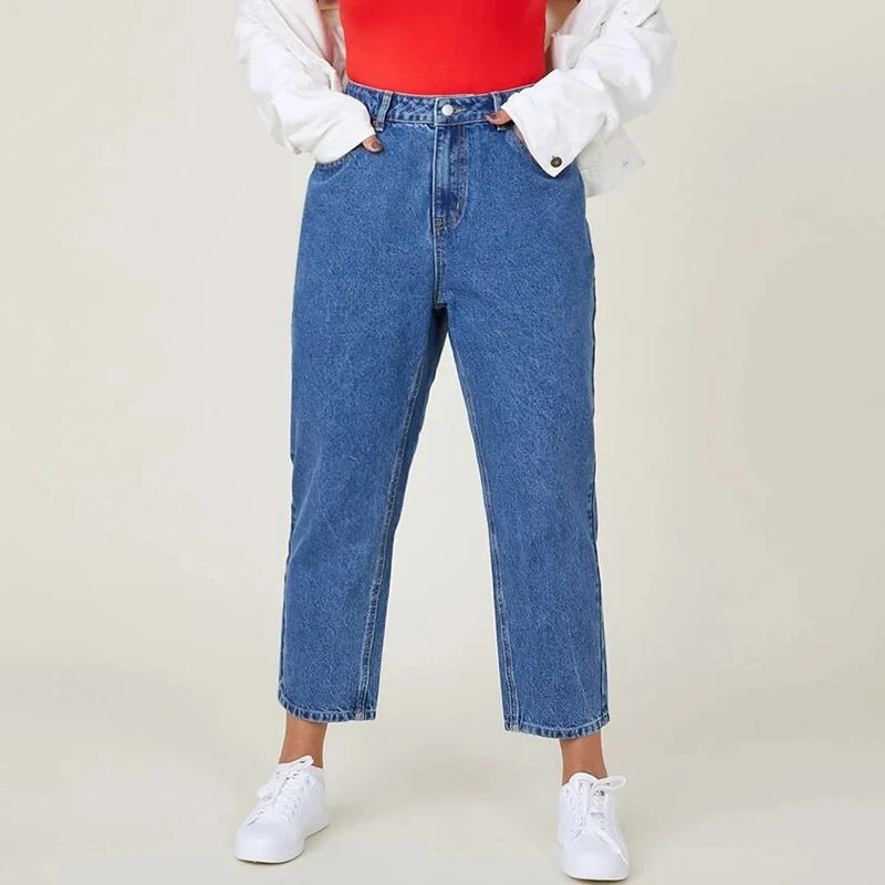 Stretchy High Waist Mom Jeans