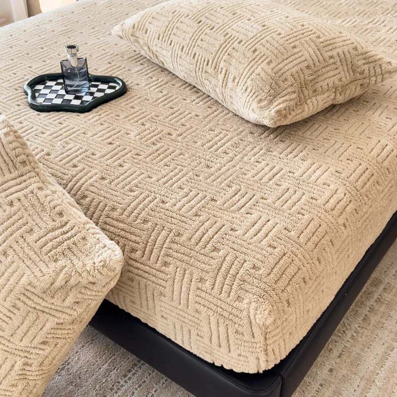 Embossed Plush Fitted Sheet