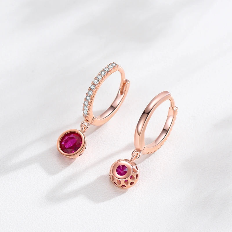 925 Sterling Silver Sparkling Circle Multicolour Crystal Hoop Earrings
