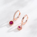925 Sterling Silver Sparkling Circle Multicolour Crystal Hoop Earrings
