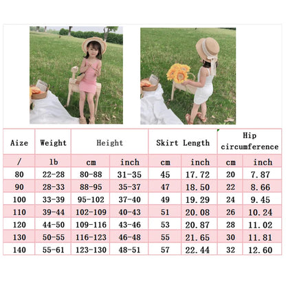 キッズ女の子服 夏物新作 スリングドレス スリムスタイルワンピース スイートで可愛い普段使いの子供服