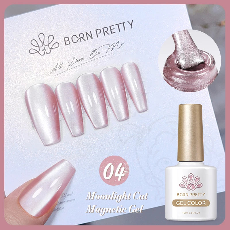 BORN PRETTY 10ml Water Light Cat Magnetic Gel Nail Polish Shining Super Sliver-light Holographics Soak Off UV Gel Varnish
