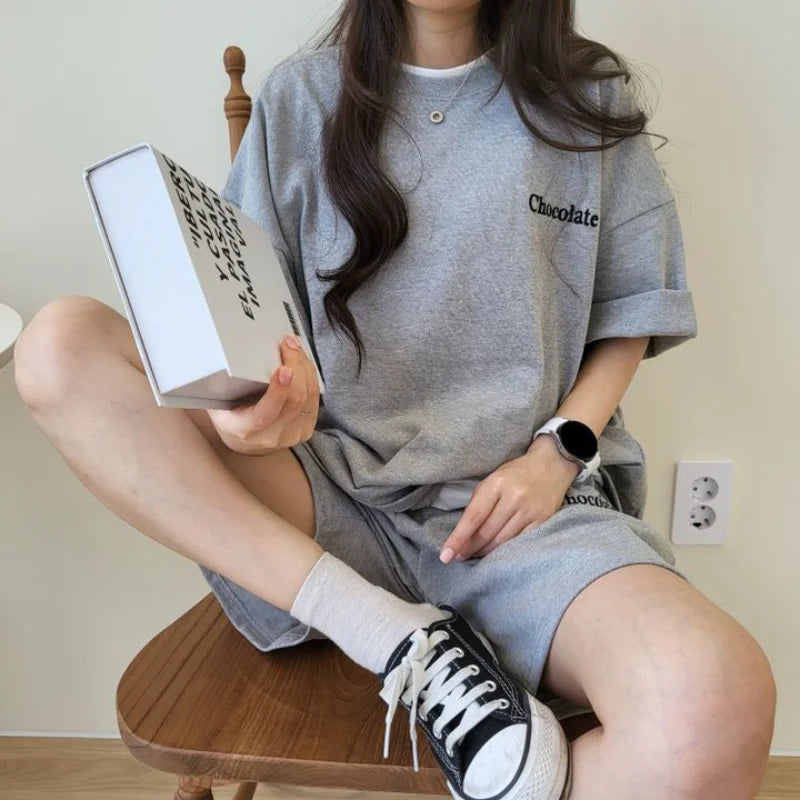 Solid T-Shirt Shorts Set