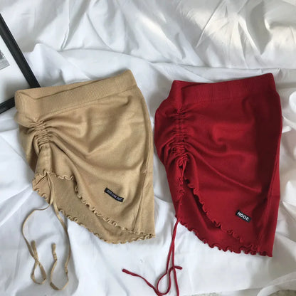 Drawstring A-Line Skirt