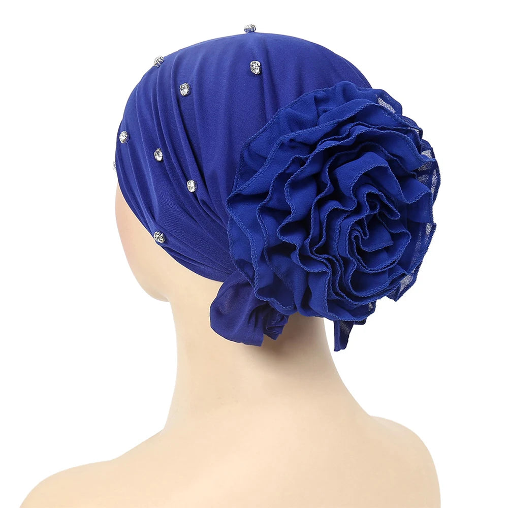 New Muslim Hijab Women Pre-Tied Inner Hijab Caps Soft Cotton Back Flower Muslim women hijab kebaya Islam Underscarf Hijabs femme