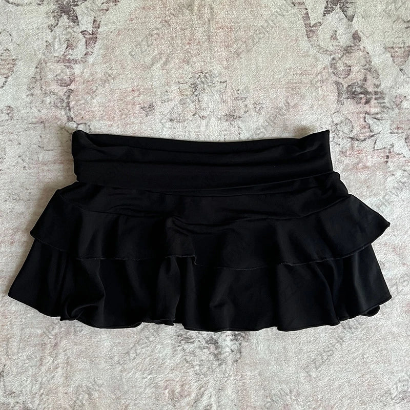 Low Rise Tiered Skirt