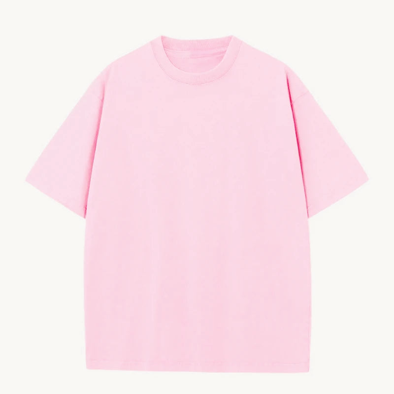 Solid Color Crewneck Short-sleeve Shirt