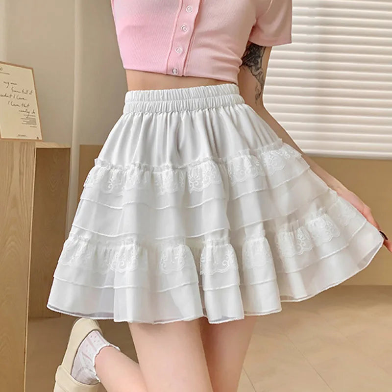 Lace Cake Mini Skirt