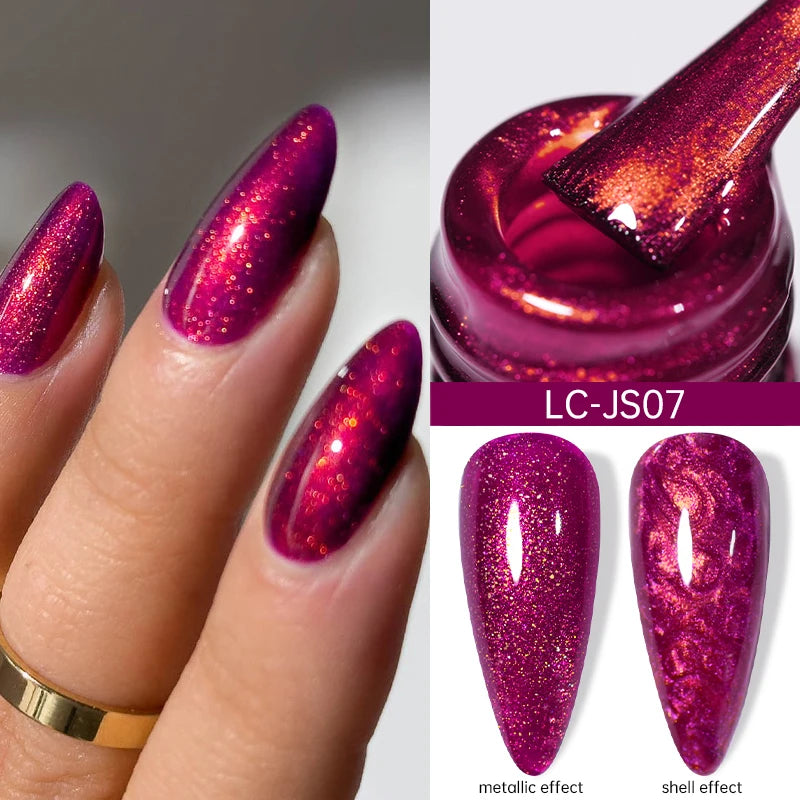LILYCUTE 8ml Pink Dried Flower Gel Nail Polish Natural Flower Fairy Nail Art Gel Soak Off UV LED Painting Varnish For Nails DIY