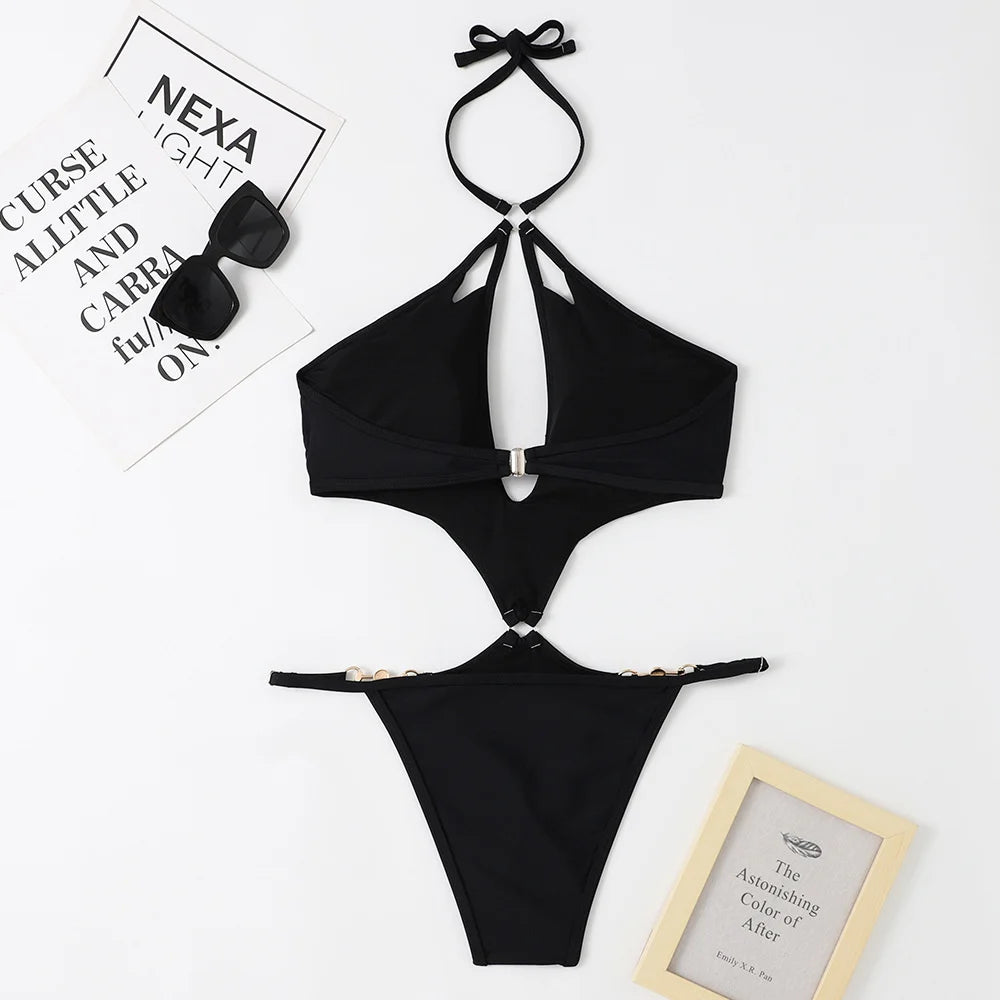 Pearl Chains String Hollow Out Monokini