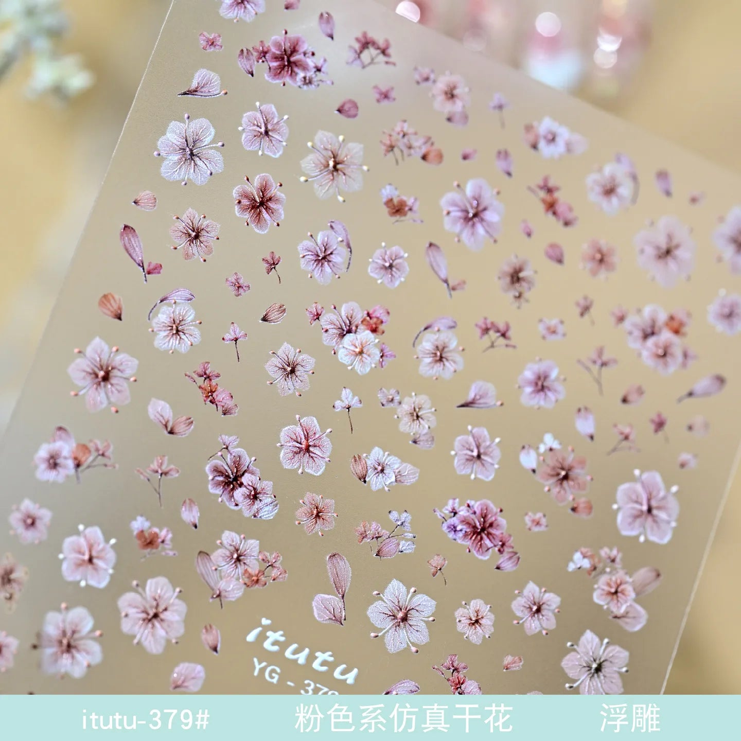 5D Relief Colorful Simulated Flower Nail Art Stickers 3D Embossed Lifelike Dry Petal Florets Decals Manicure Accessories