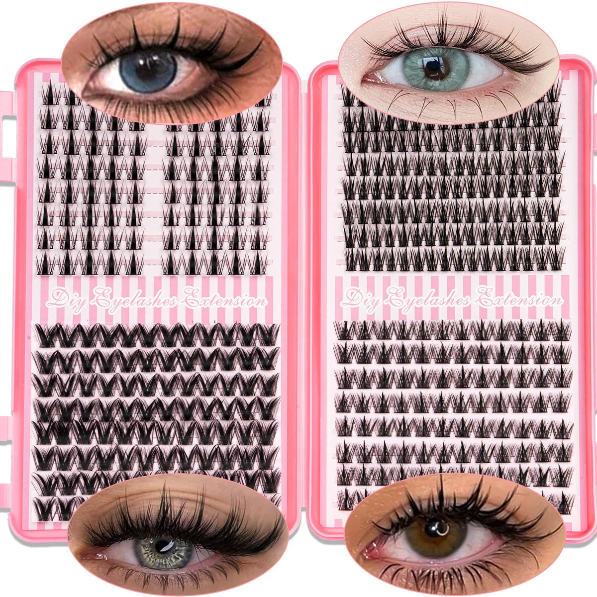 DIY Natural Cluster Lashes Manga Lashes Soft Wispy Individual Cluster Eyelashes Extension Makeup
