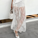 Lace See-Through Skirt