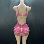 Mesh Rhinestones Dress