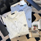 DUOJIHUI Basic Striped Long Sleeve Loose Shirt