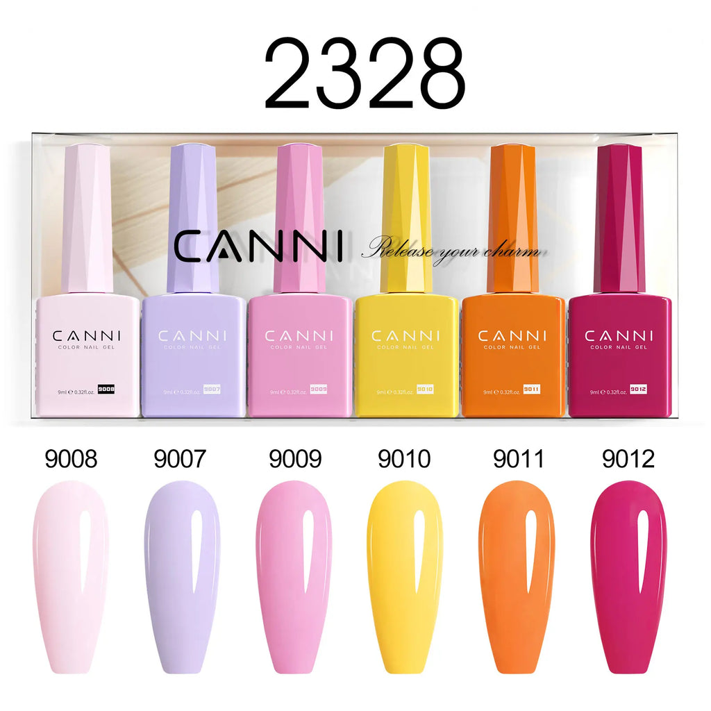 CANNI Nail Gel Polish Set Upgraded HEMA FREE Summer Nails Smooth Texture Ultra Gloss Top Coat Pigmented Gel Soak off UV LED Gel