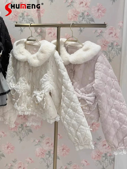 Doll Fur Collar Short Parka