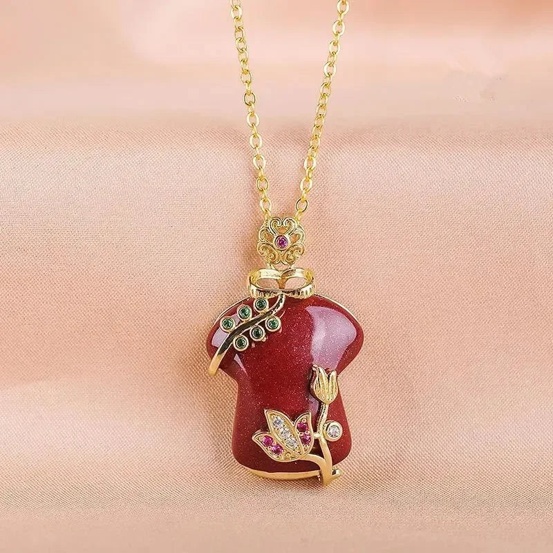 Natural 925 Silver Inlaid Purple Gold Sand Rose Pendant