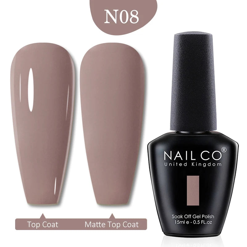 NAILCO 15ml Nail Gel Polish Winter Nude Colors Hybrid Gel Varnish Manicure UV Gel Nail Polish Primer Top Base Coat LED Nails Art