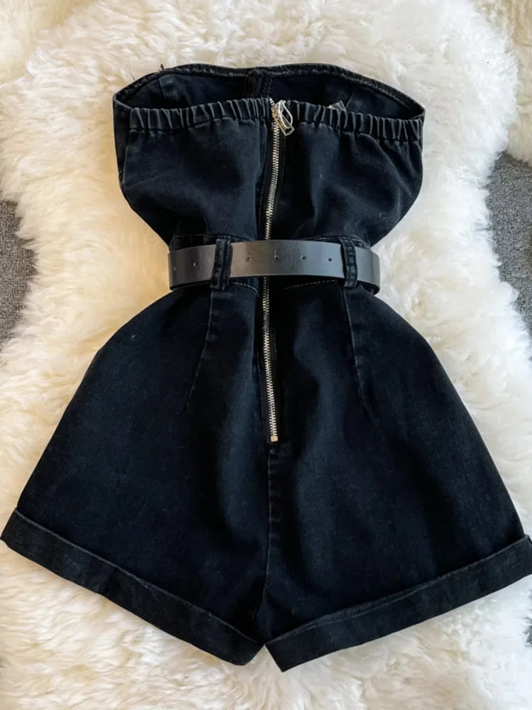 Loose Casual Denim Romper